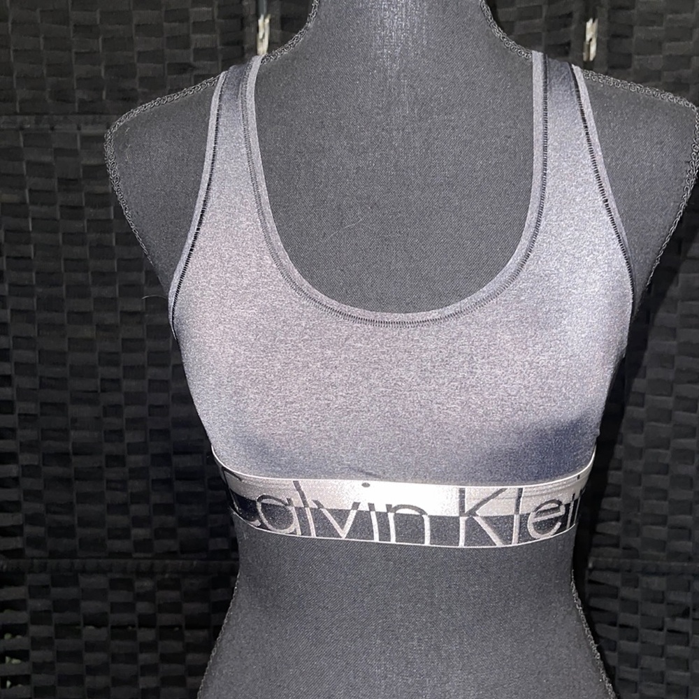 2 for $10 Gray Calvin Klein sports bra. great condition. Size small. Stretchy.